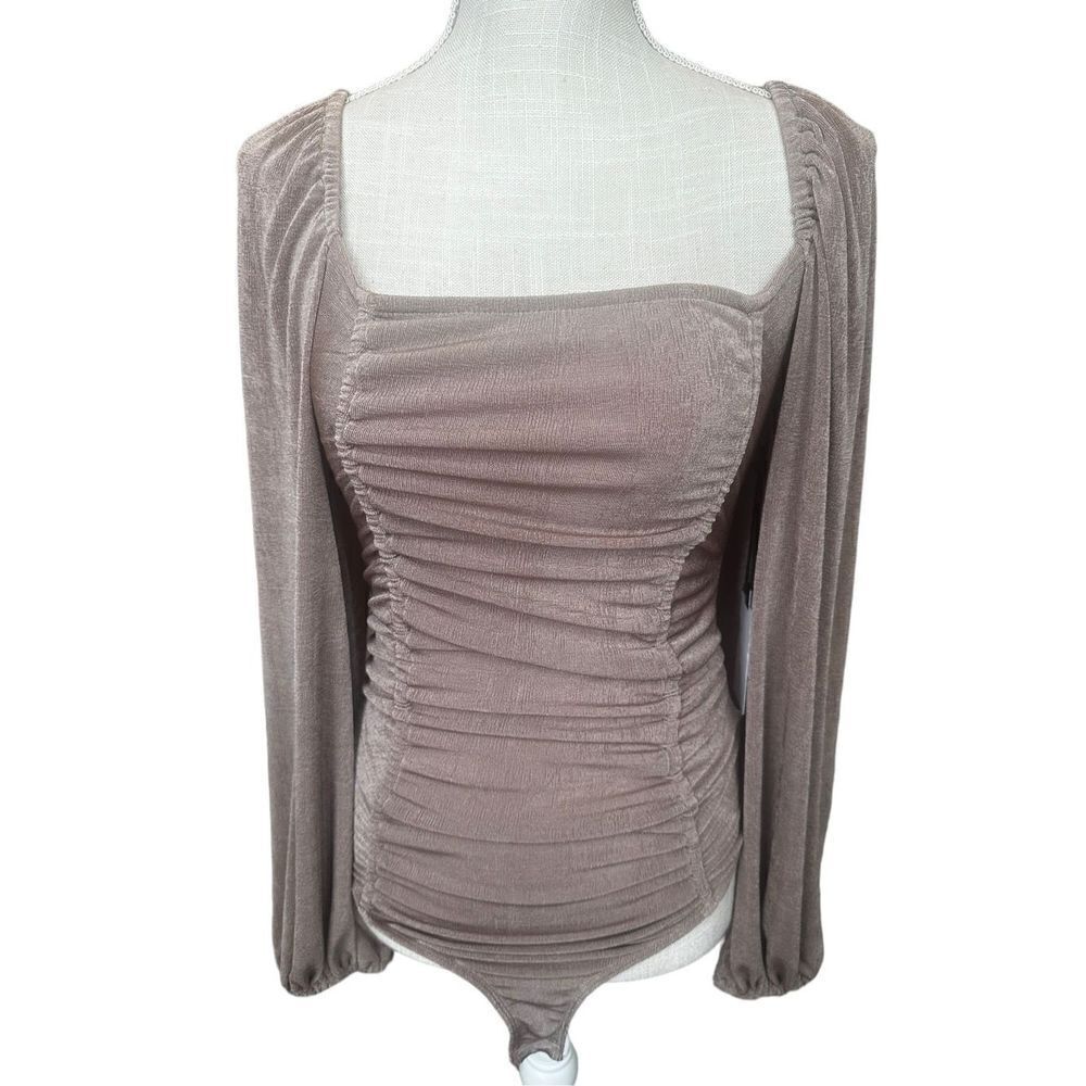 ASTR Brown Metallic Bodysuit NWHT Size Medium - Picture 2 of 8